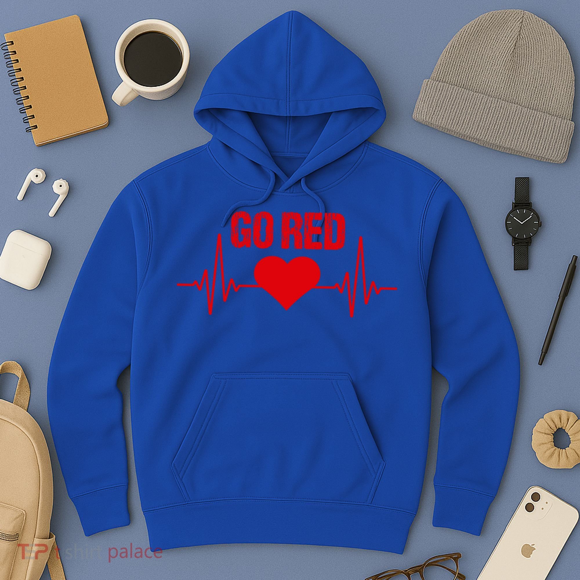 Go Red For Heart Disease Month Awareness Gift Hoodie
