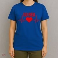 Go Red For Heart Disease Month Awareness Gift T-Shirt thumb 4