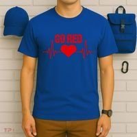 Go Red For Heart Disease Month Awareness Gift T-Shirt thumb 6