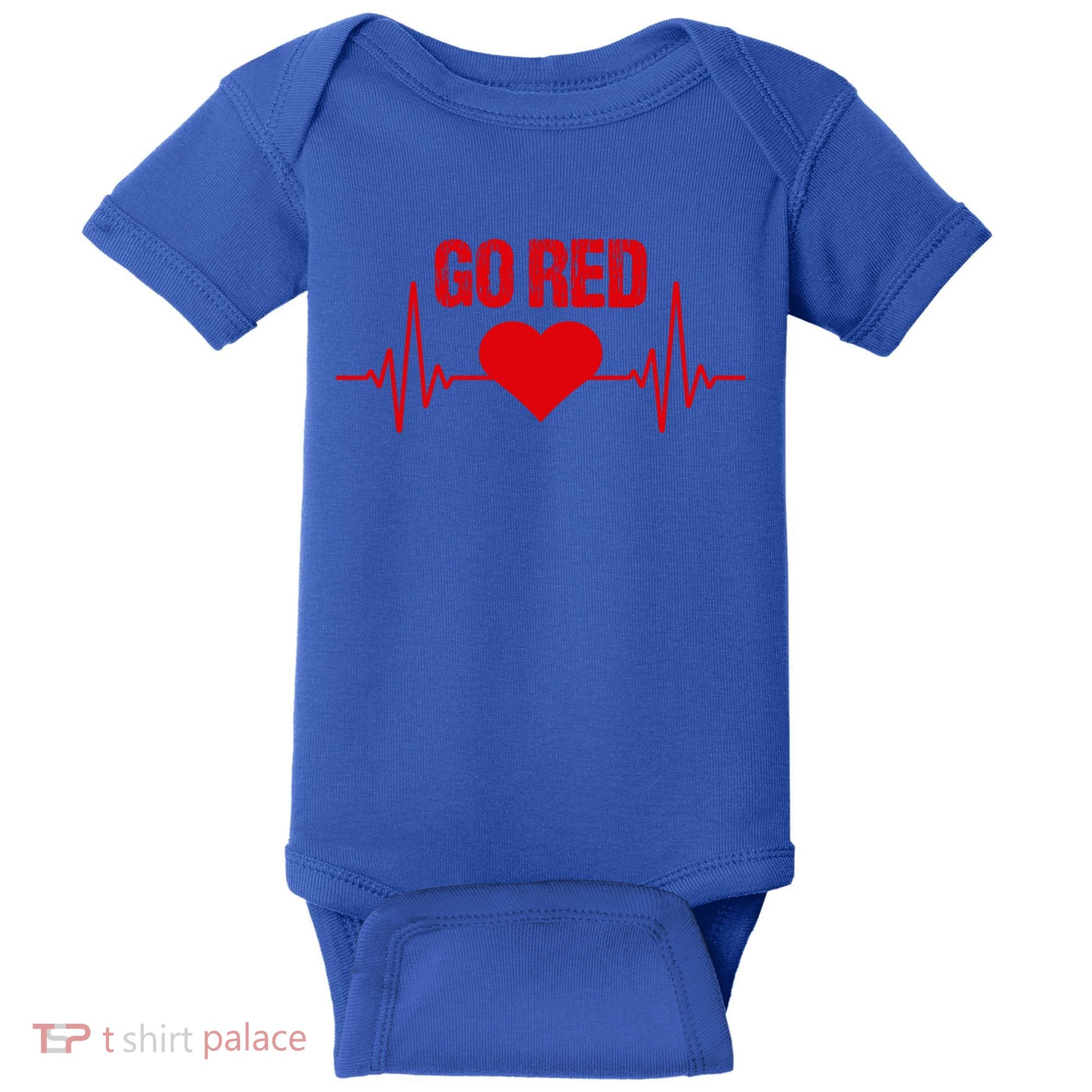 Go Red For Heart Disease Month Awareness Gift Baby Bodysuit