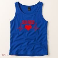 Go Red For Heart Disease Month Awareness Gift Tank Top thumb 2