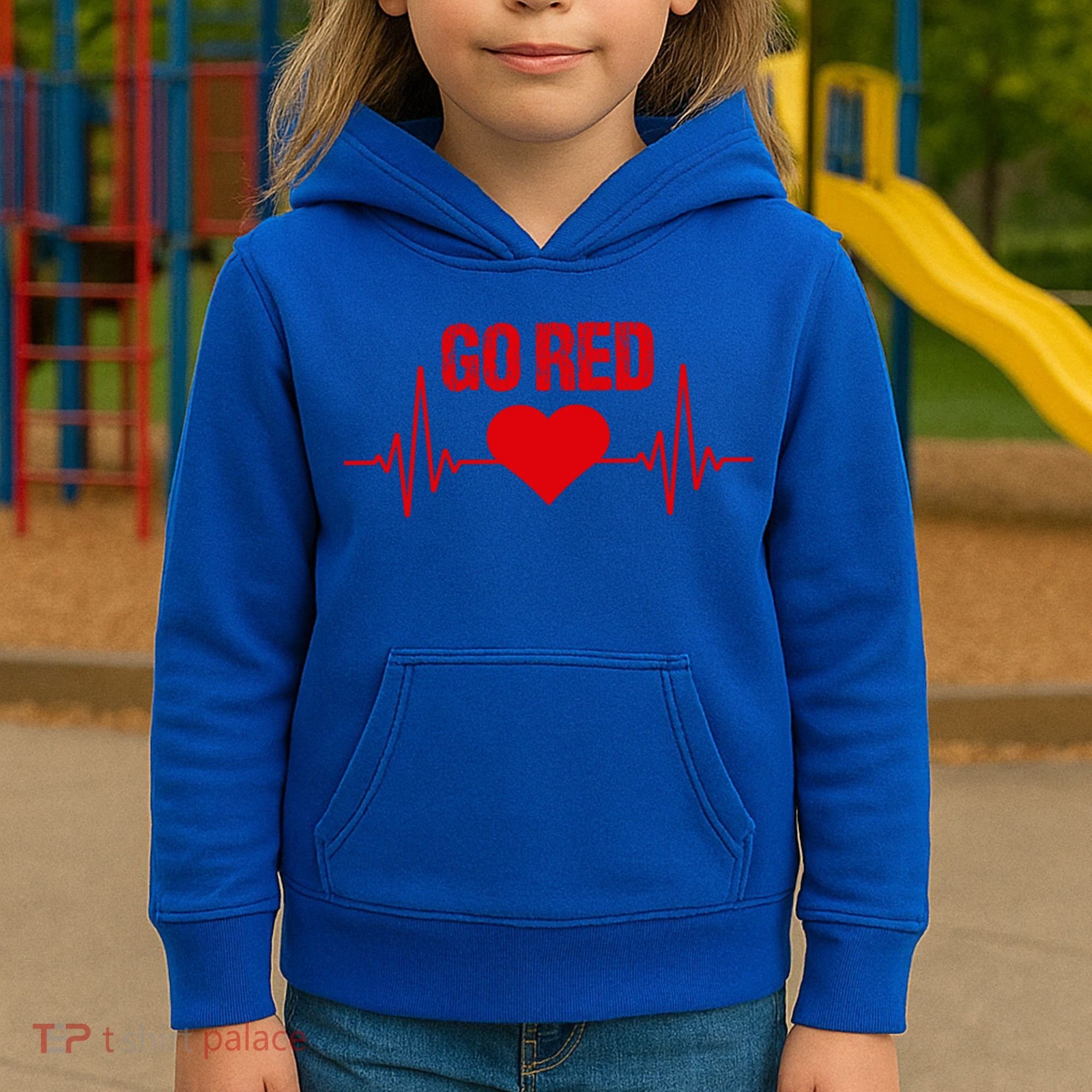 Go Red For Heart Disease Month Awareness Gift Kids Hoodie