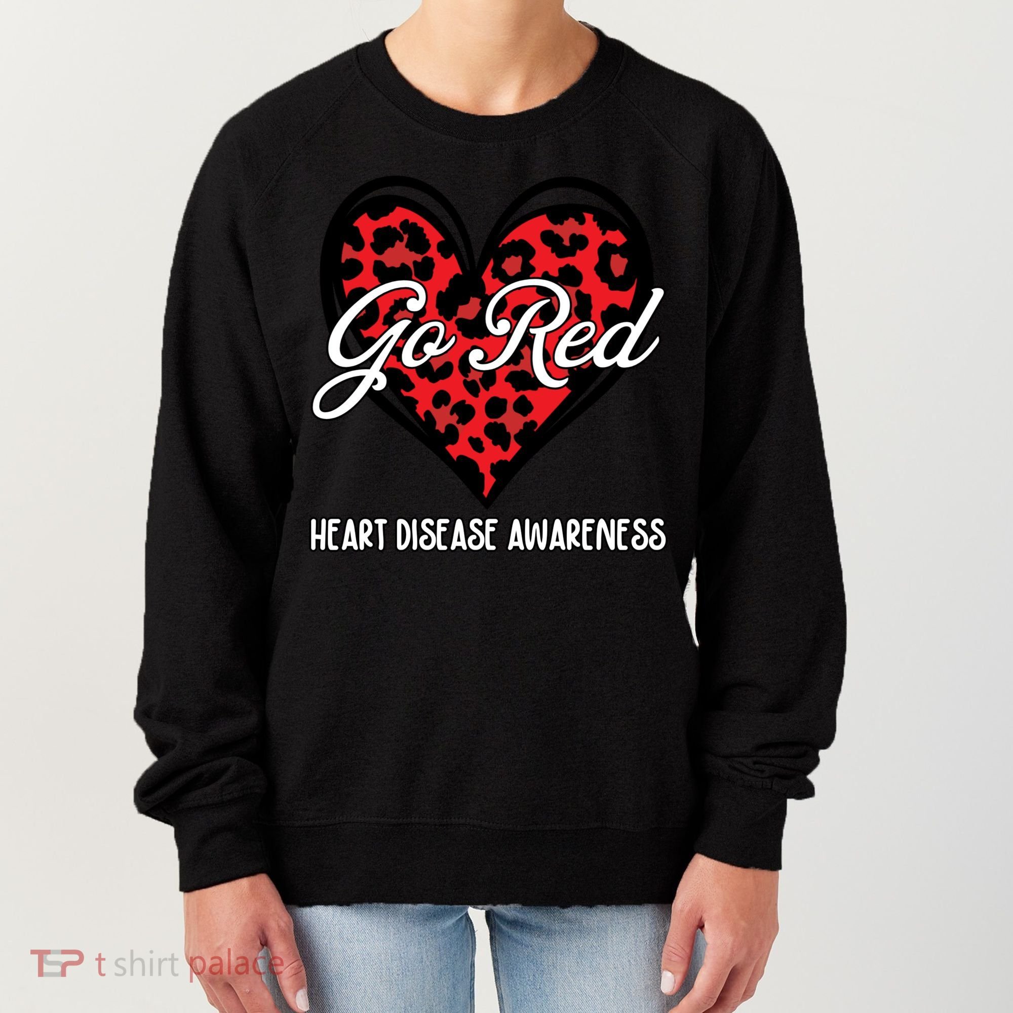 Go Red For Womens Heart Disease Awareness Month Leopard Women's Sweatshirt