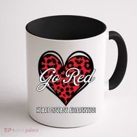 Go Red For Womens Heart Disease Awareness Month Leopard Coffee Mug thumb 1