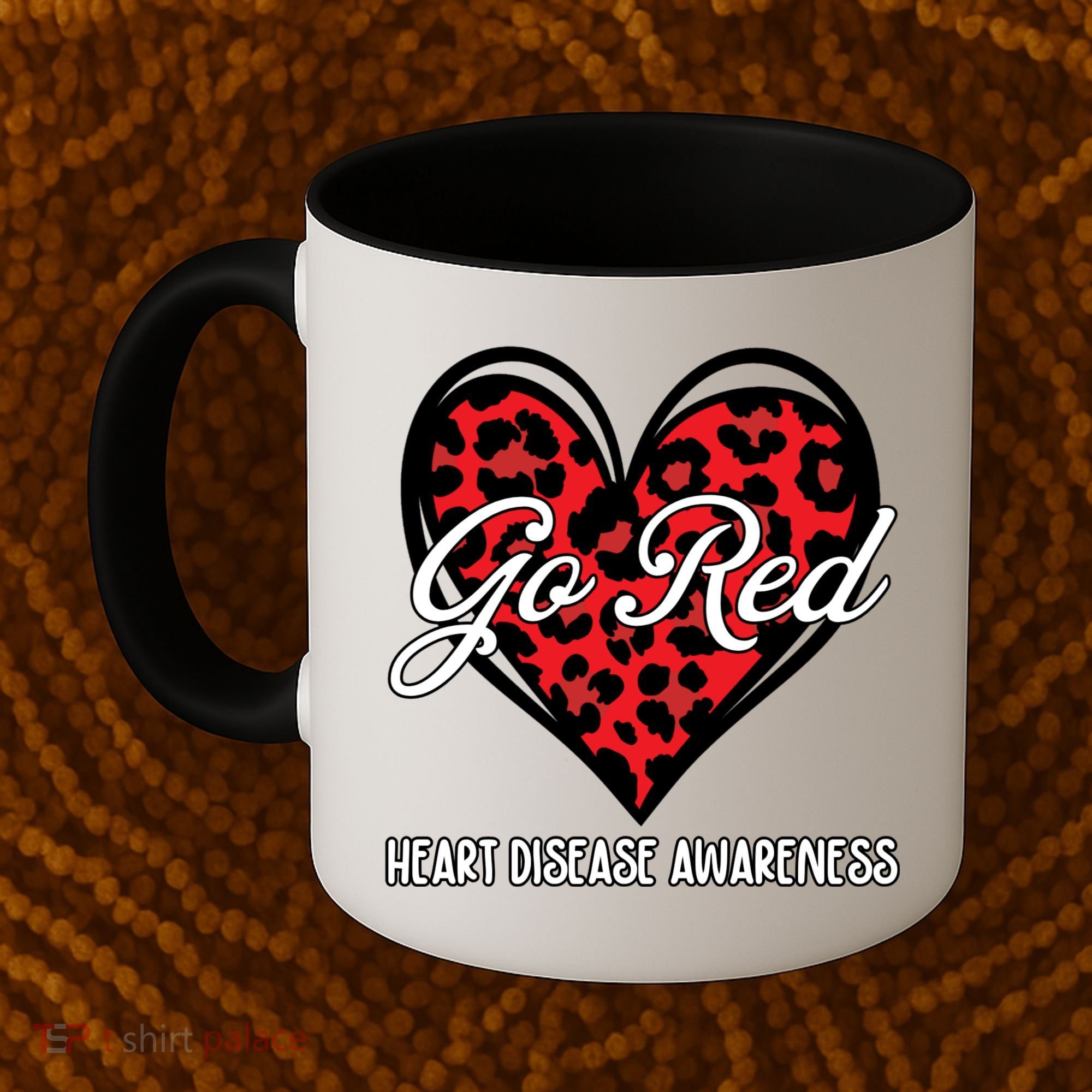 Go Red For Womens Heart Disease Awareness Month Leopard Coffee Mug