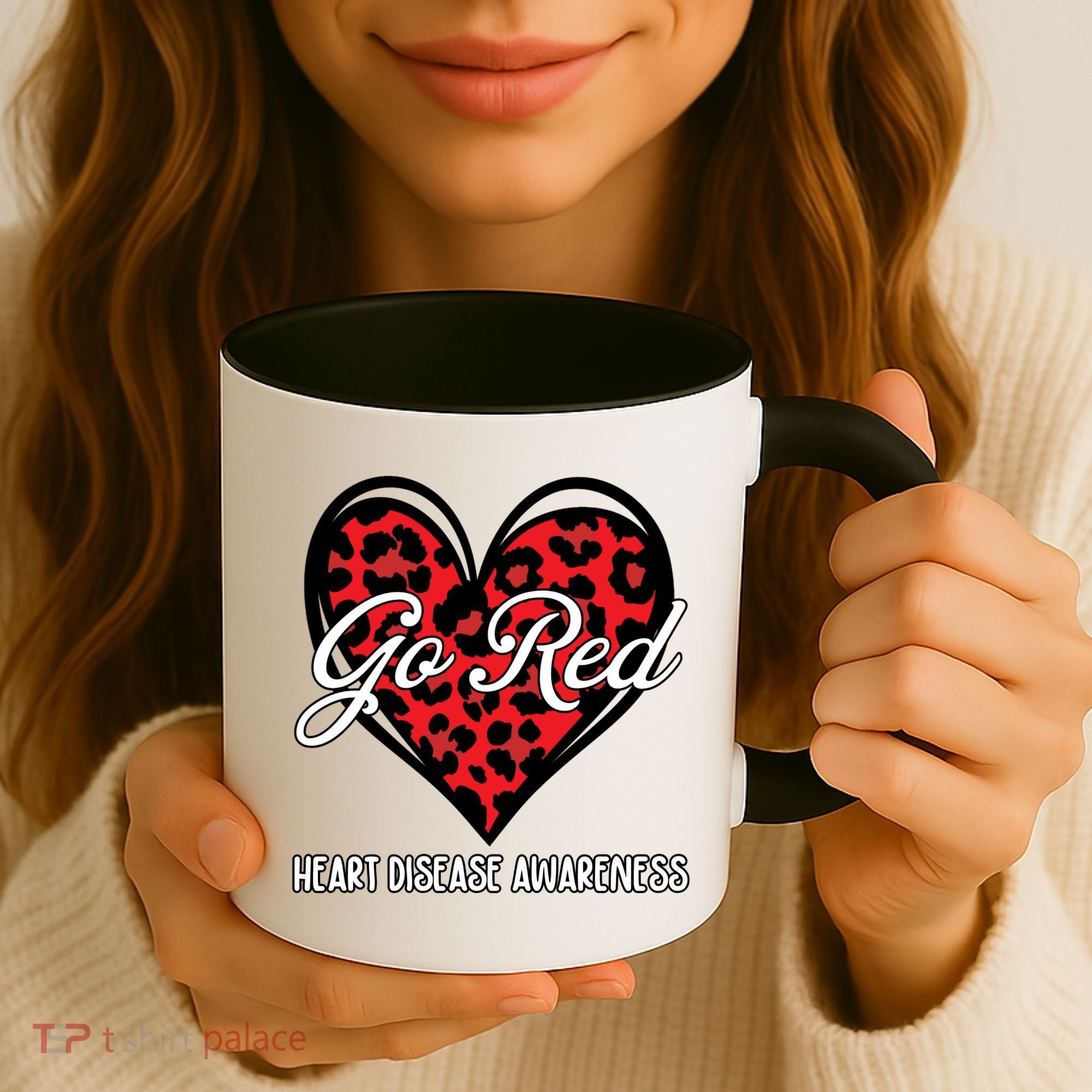 Go Red For Womens Heart Disease Awareness Month Leopard Coffee Mug