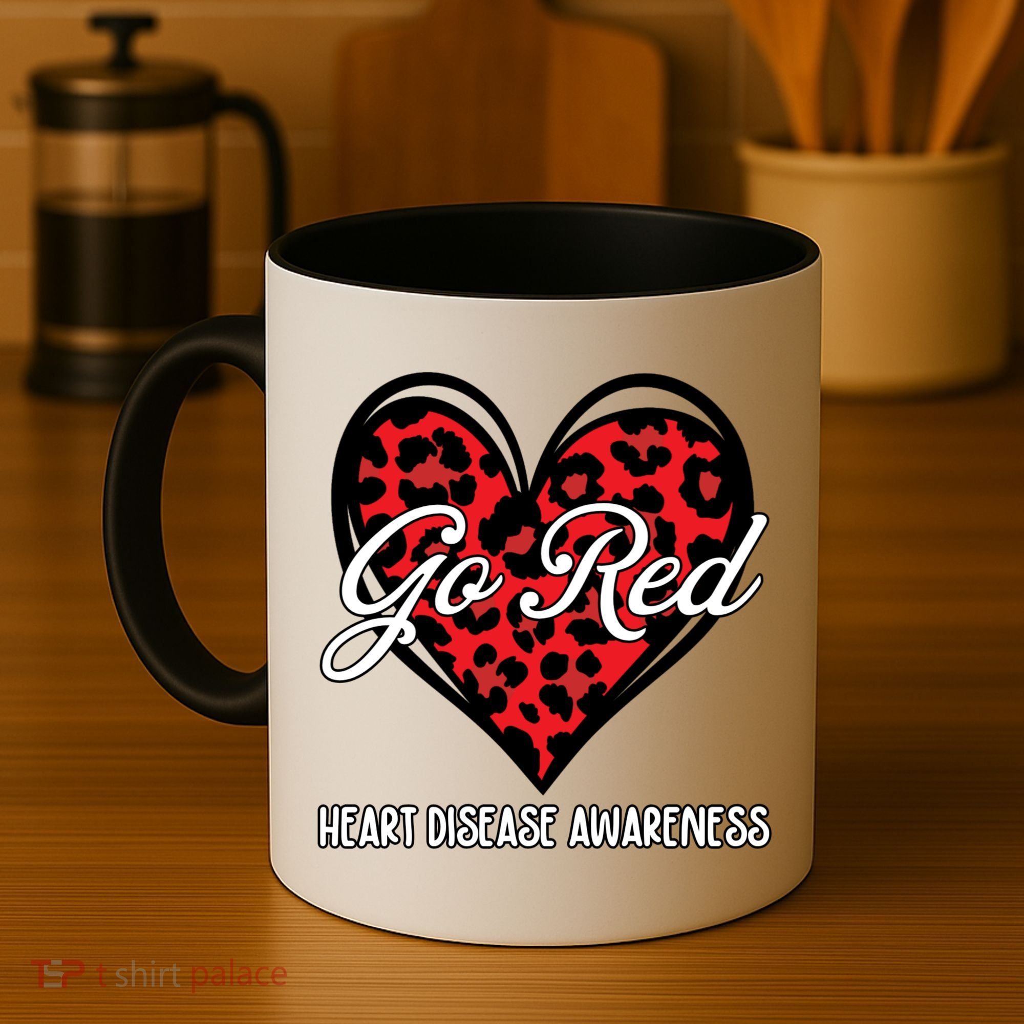 Go Red For Womens Heart Disease Awareness Month Leopard Coffee Mug
