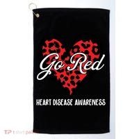 Go Red For Womens Heart Disease Awareness Month Leopard Golf Towel thumb 0