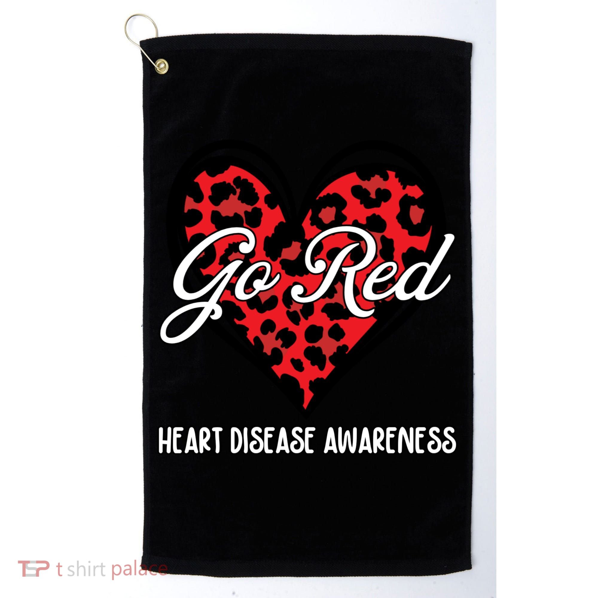 Go Red For Womens Heart Disease Awareness Month Leopard Golf Towel