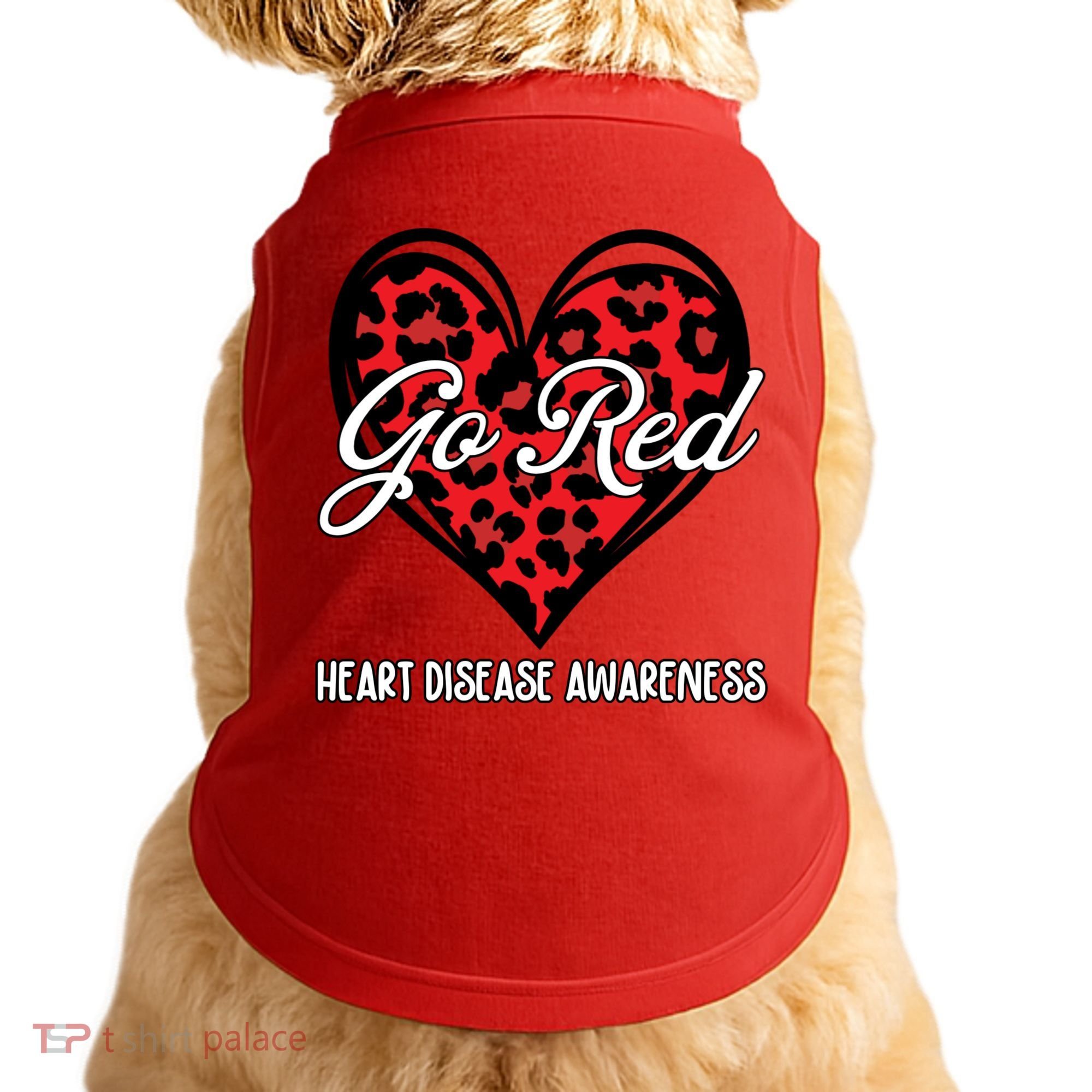 Go Red For Womens Heart Disease Awareness Month Leopard Doggie Tank