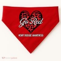 Go Red For Womens Heart Disease Awareness Month Leopard USA-Made Doggie Bandana thumb 0