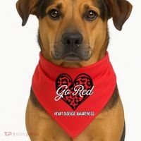 Go Red For Womens Heart Disease Awareness Month Leopard USA-Made Doggie Bandana thumb 1