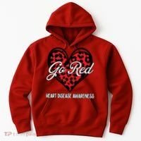 Go Red For Womens Heart Disease Awareness Month Leopard Hoodie thumb 0