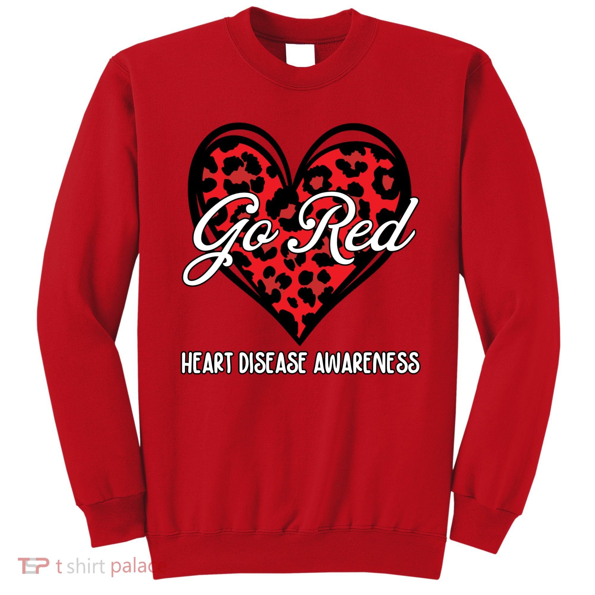 Go Red For Womens Heart Disease Awareness Month Leopard Sweatshirt