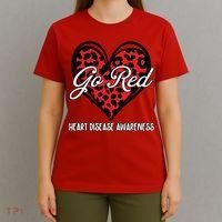 Go Red For Womens Heart Disease Awareness Month Leopard T-Shirt thumb 4