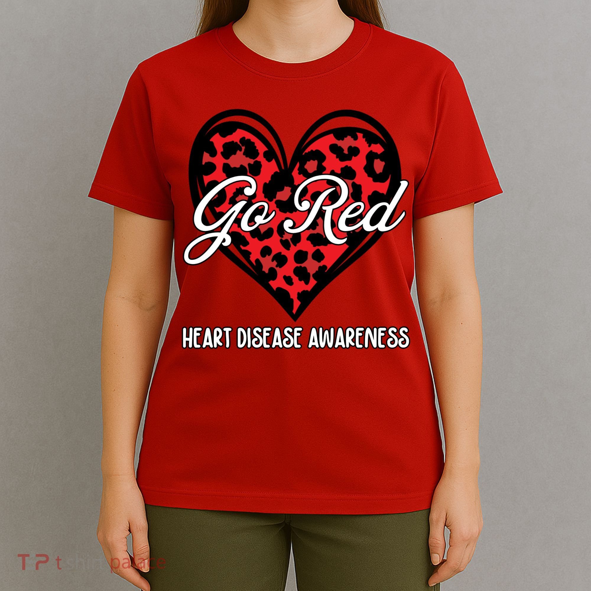 Go Red For Womens Heart Disease Awareness Month Leopard T-Shirt