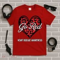 Go Red For Womens Heart Disease Awareness Month Leopard T-Shirt thumb 5