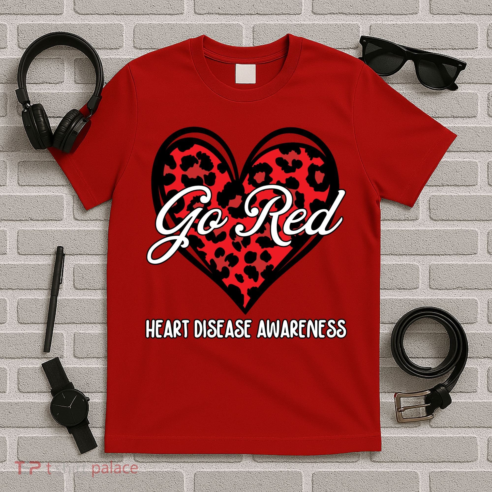 Go Red For Womens Heart Disease Awareness Month Leopard T-Shirt