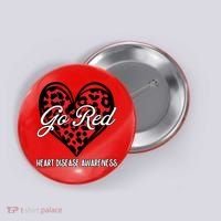 Go Red For Womens Heart Disease Awareness Month Leopard Button thumb 0