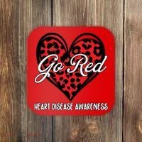 Go Red For Womens Heart Disease Awareness Month Leopard Coaster thumb 0