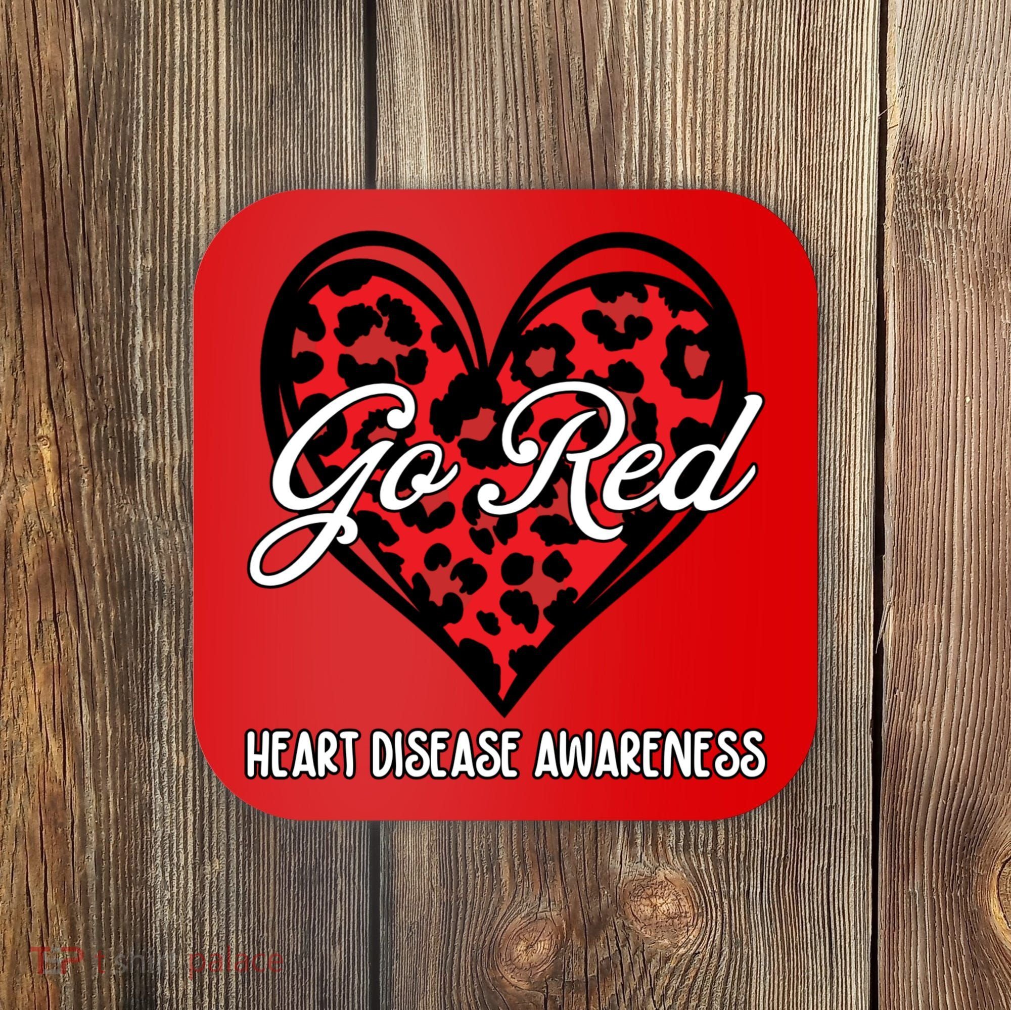 Go Red For Womens Heart Disease Awareness Month Leopard Coaster