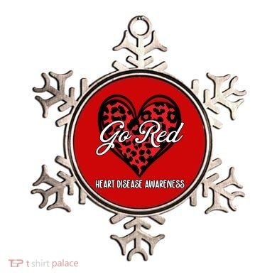 Go Red For Womens Heart Disease Awareness Month Leopard Ornament