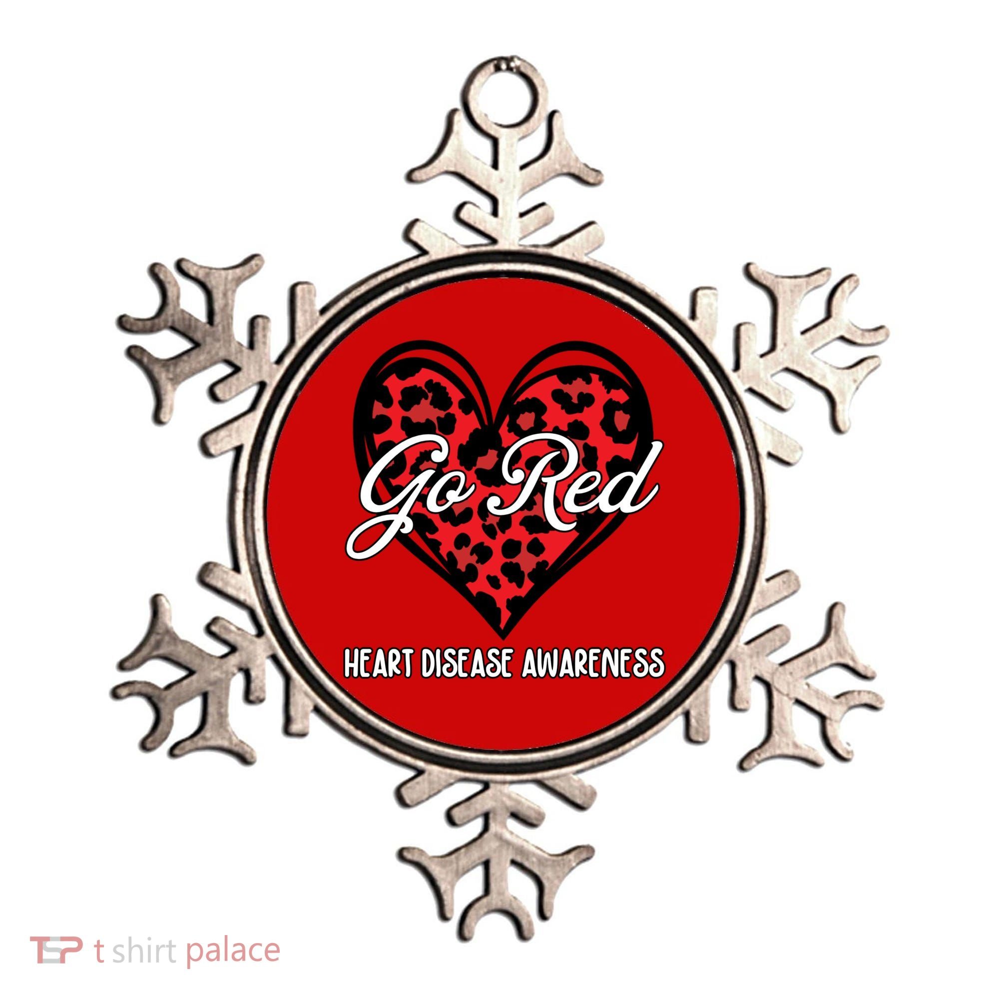 Go Red For Womens Heart Disease Awareness Month Leopard Ornament
