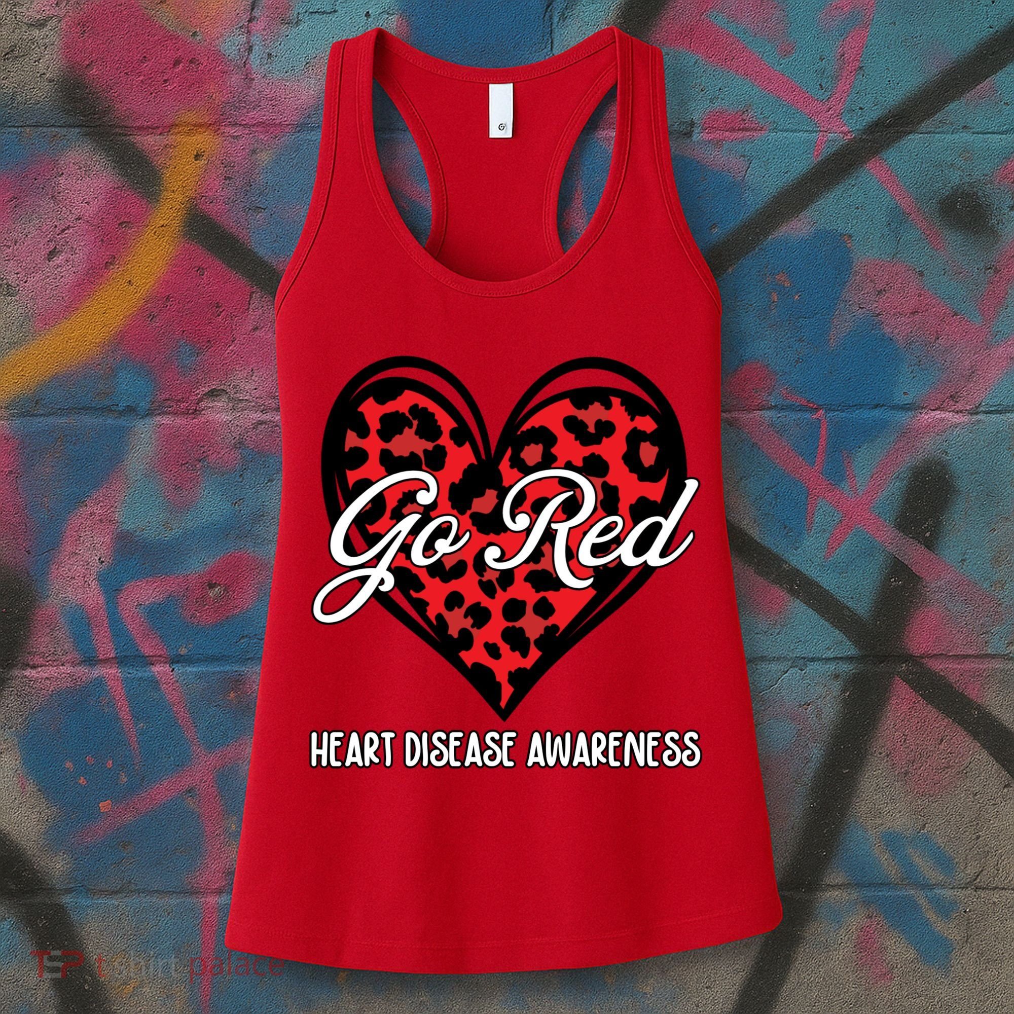 Go Red For Womens Heart Disease Awareness Month Leopard Women's Tank Top