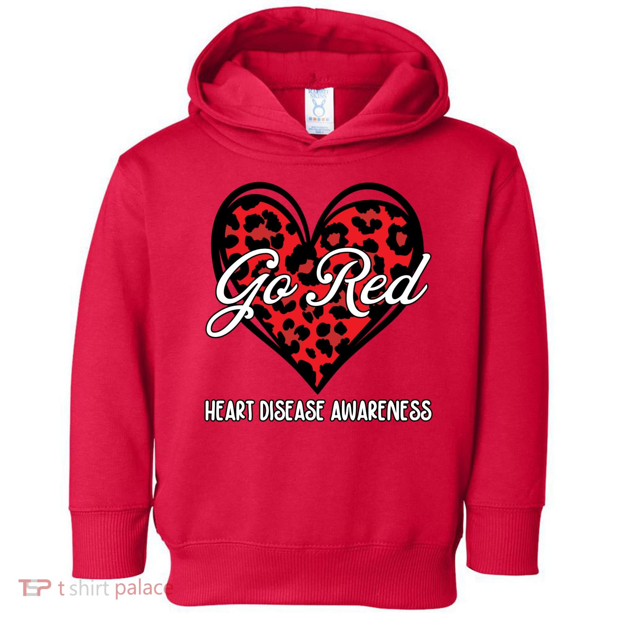 Go Red For Womens Heart Disease Awareness Month Leopard Toddler Hoodie