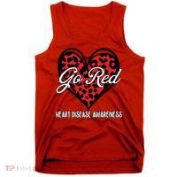 Go Red For Womens Heart Disease Awareness Month Leopard Tank Top thumb 0