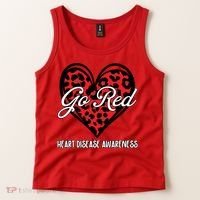 Go Red For Womens Heart Disease Awareness Month Leopard Tank Top thumb 2