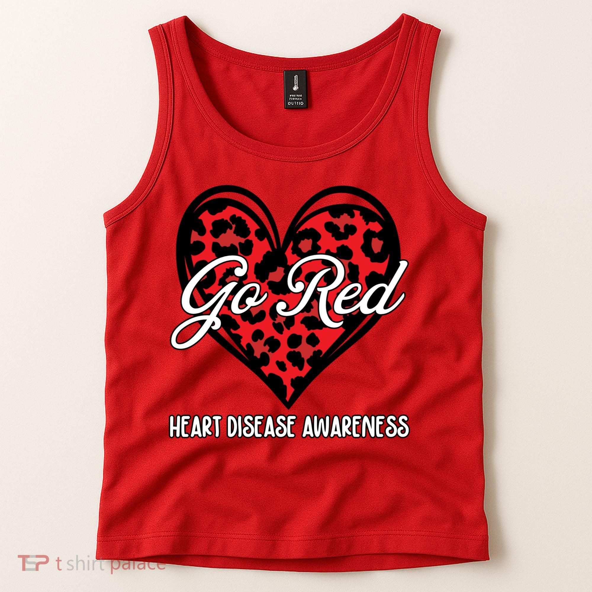 Go Red For Womens Heart Disease Awareness Month Leopard Tank Top