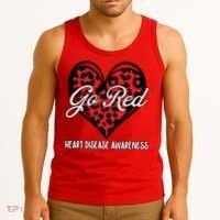 Go Red For Womens Heart Disease Awareness Month Leopard Tank Top thumb 3