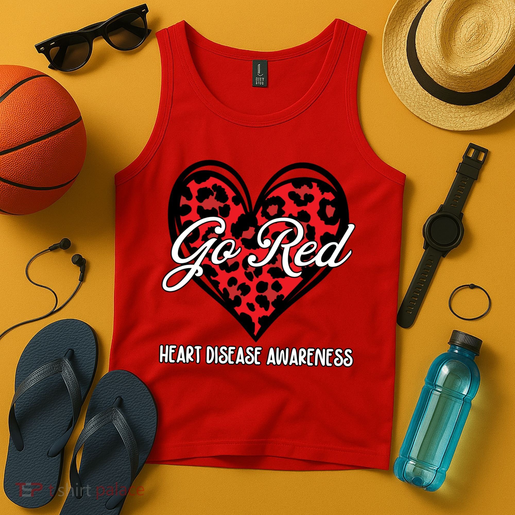 Go Red For Womens Heart Disease Awareness Month Leopard Tank Top