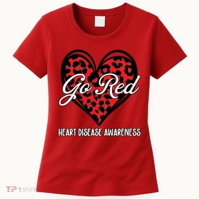 Go Red For Womens Heart Disease Awareness Month Leopard Women's T-Shirt