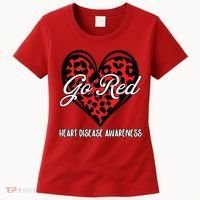 Go Red For Womens Heart Disease Awareness Month Leopard Women's T-Shirt thumb 0