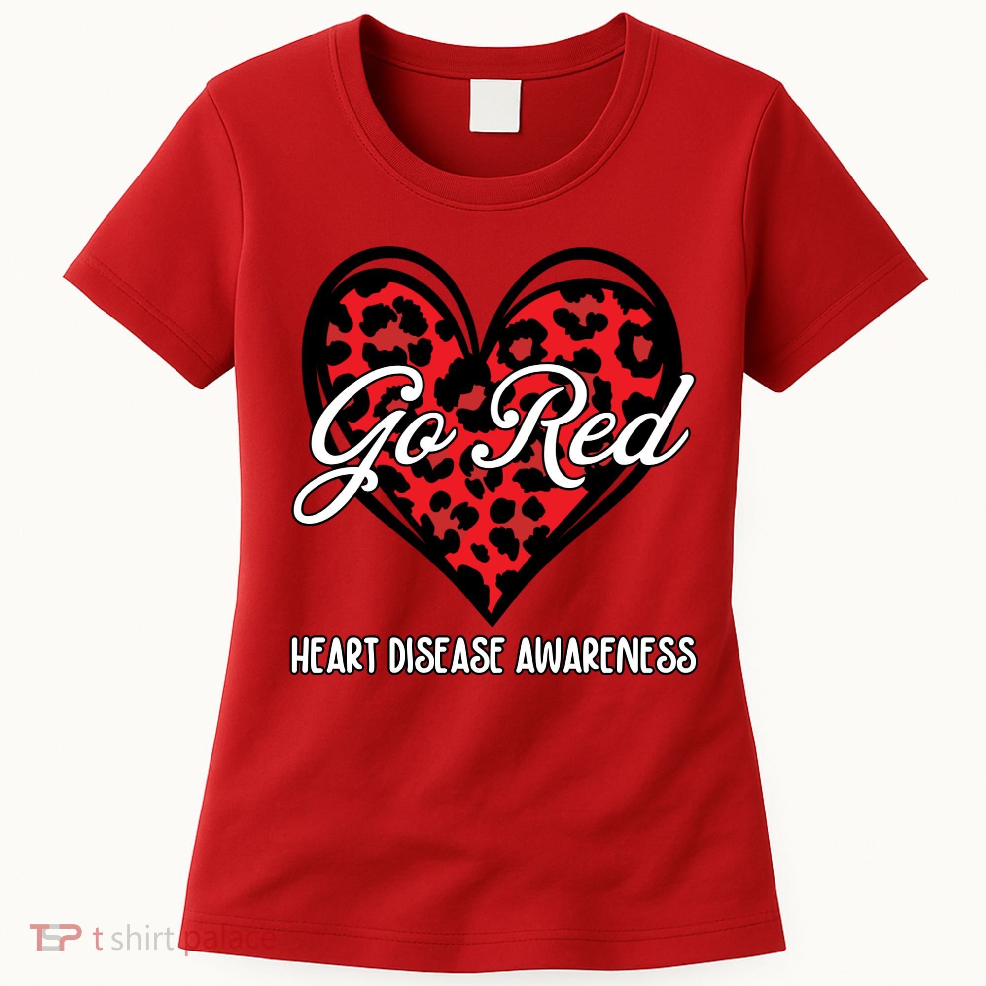 Go Red For Womens Heart Disease Awareness Month Leopard Women's T-Shirt