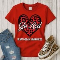 Go Red For Womens Heart Disease Awareness Month Leopard Women's T-Shirt thumb 3