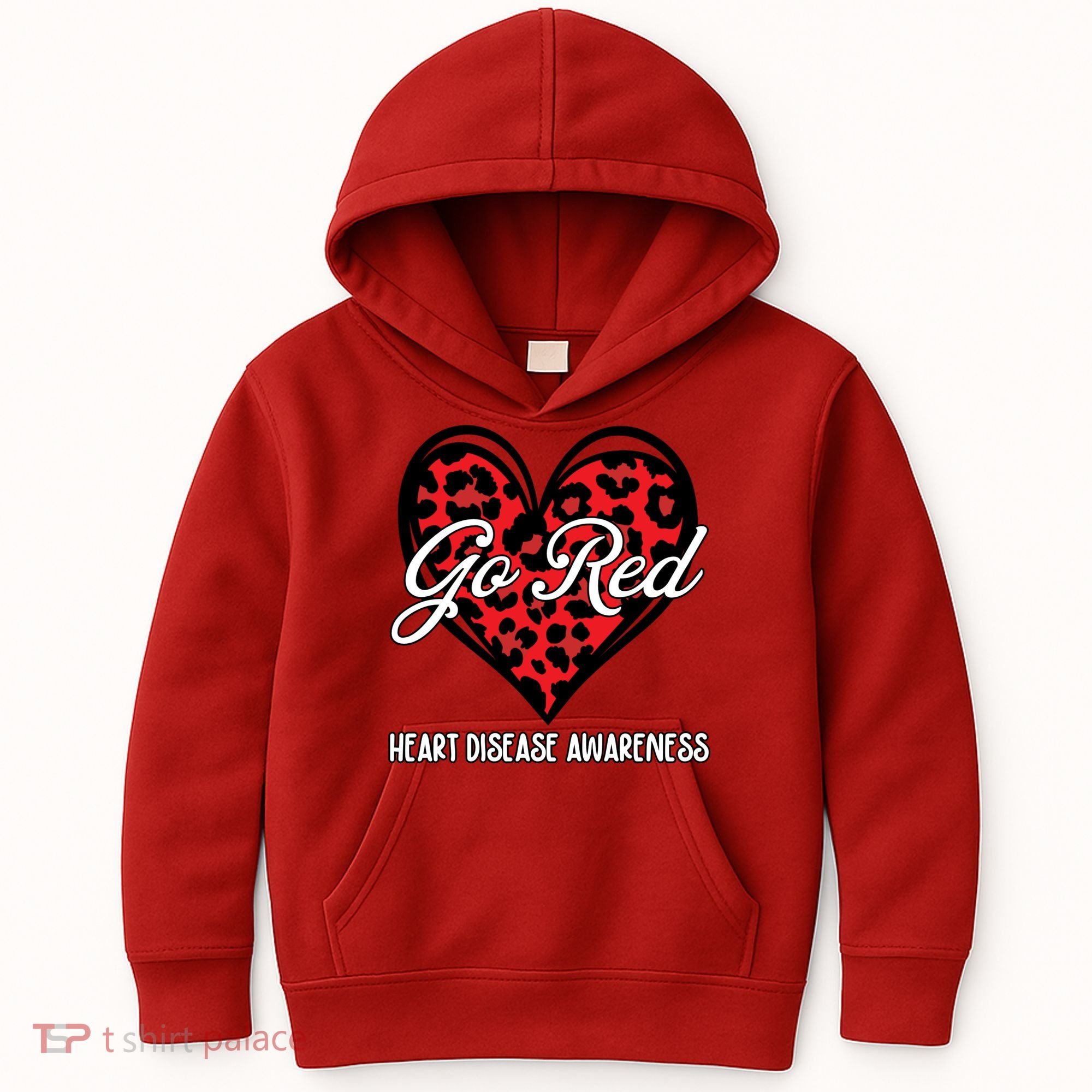 Go Red For Womens Heart Disease Awareness Month Leopard Kids Hoodie