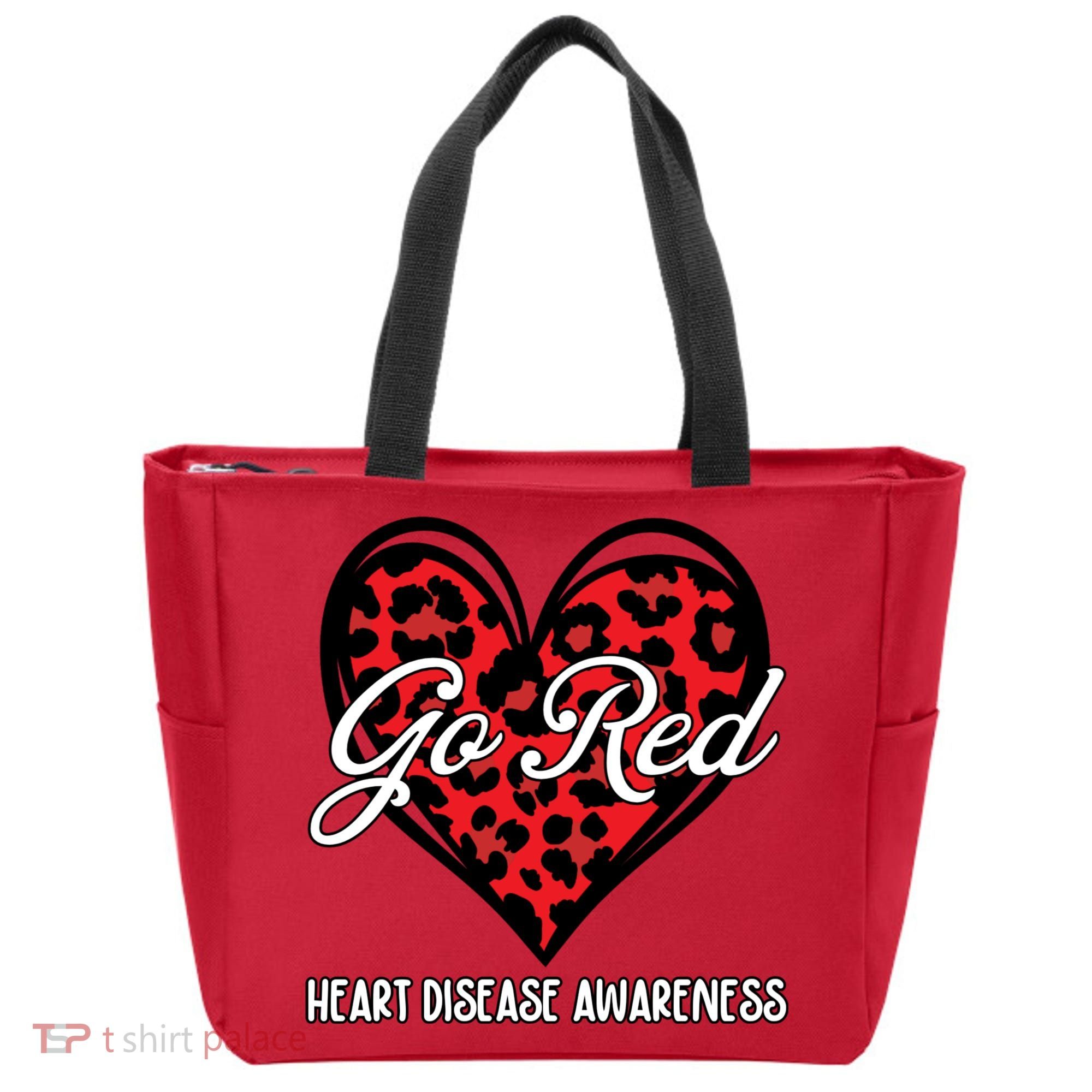 Go Red For Womens Heart Disease Awareness Month Leopard Tote Bag
