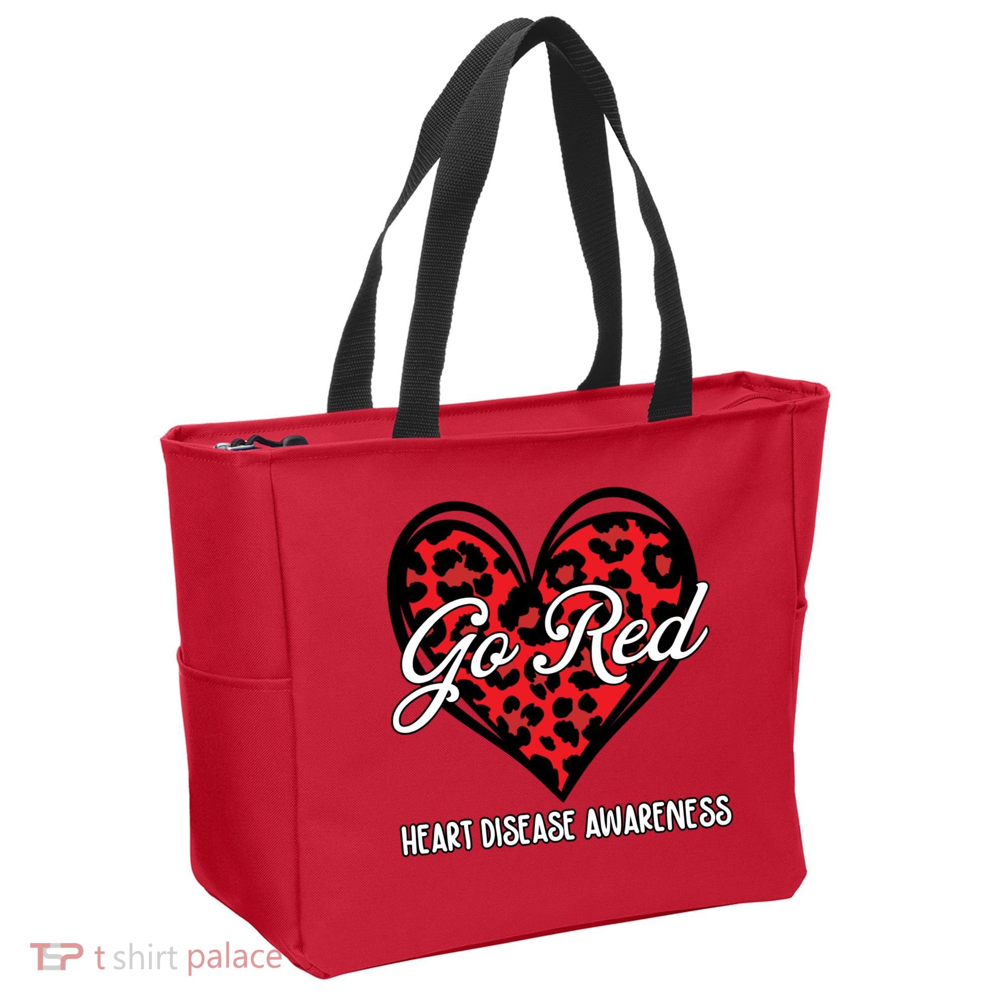 Go Red For Womens Heart Disease Awareness Month Leopard Tote Bag