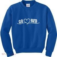 Go Red For Heart Disease Month Awareness Great Gift Kids Sweatshirt thumb 0