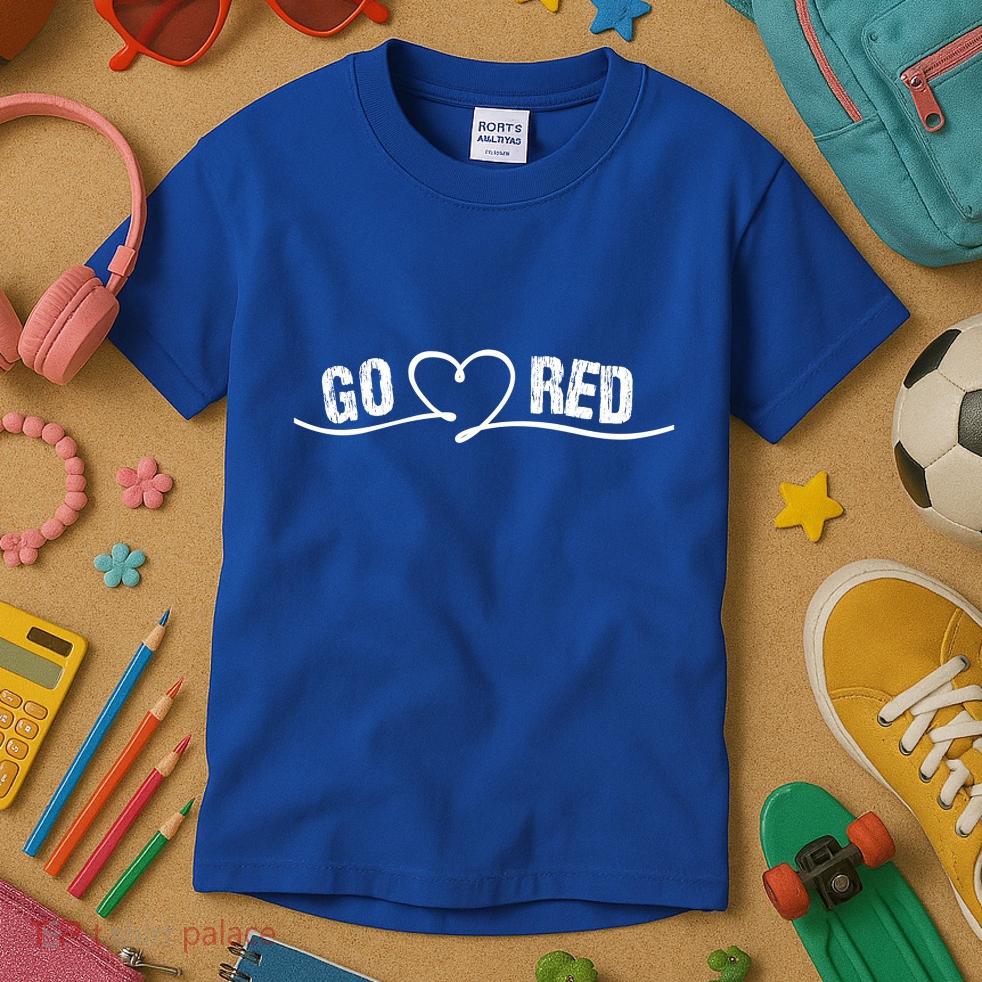 Go Red For Heart Disease Month Awareness Great Gift Kids T-Shirt