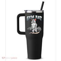 Gym Rat Fitness Bodybuilding 40oz Vacuum Insulated Stainless Steel Travel Tumbler thumb 2