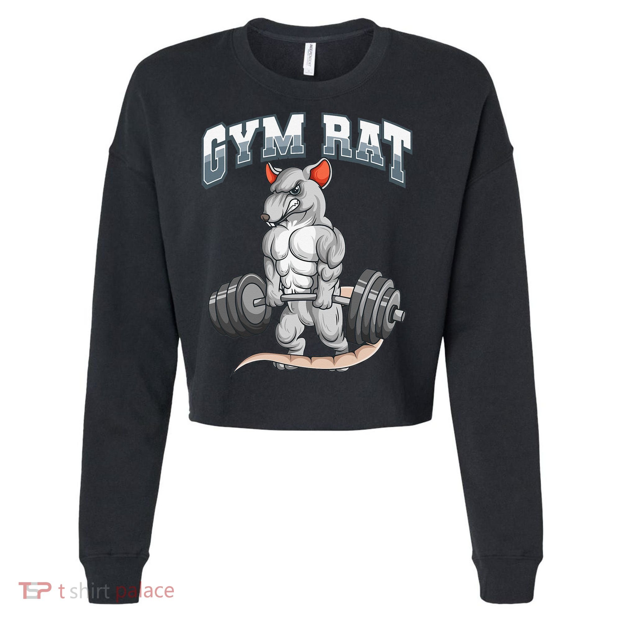 Gym Rat Fitness Bodybuilding Cropped Pullover Crew