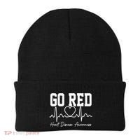 Go Red For Women American Heart Disease Month Awareness Beanie thumb 0