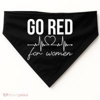 Go Red Funny Heart Disease Awareness Month Gift USA-Made Doggie Bandana thumb 0