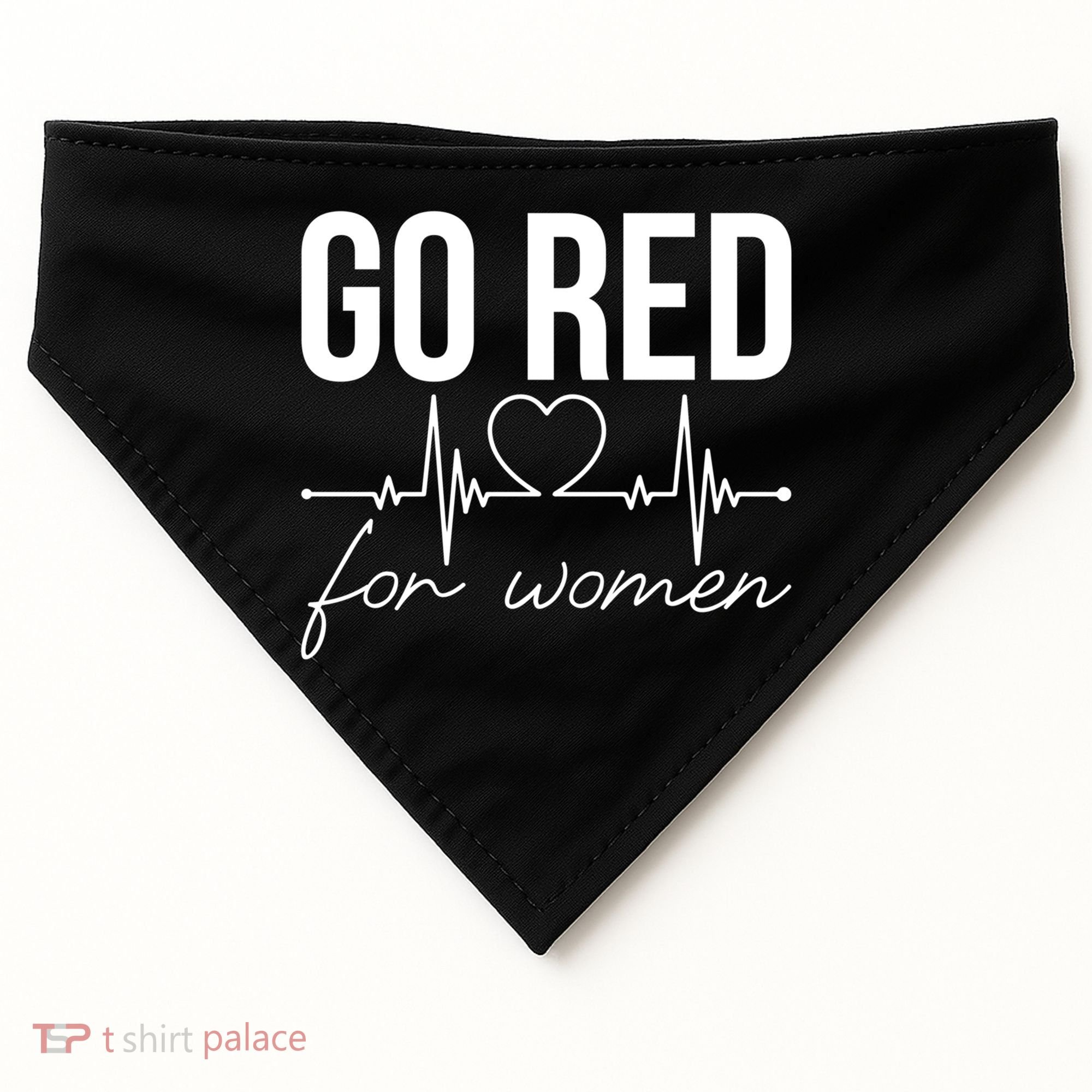Go Red Funny Heart Disease Awareness Month Gift USA-Made Doggie Bandana