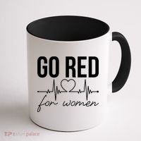 Go Red Funny Heart Disease Awareness Month Gift Coffee Mug thumb 1