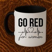 Go Red Funny Heart Disease Awareness Month Gift Coffee Mug thumb 2